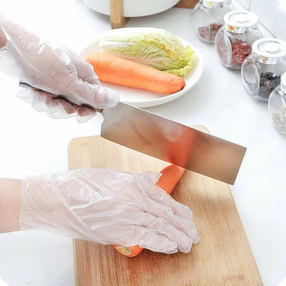 150pk Disposable Plastic Gloves for Food Prep Cooking Cleaning Restaurants Work
