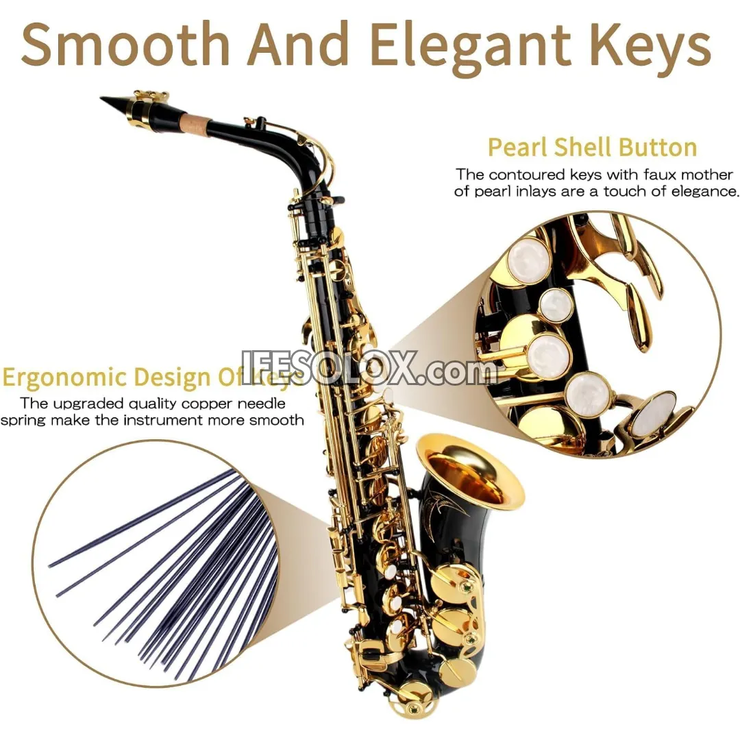 Black Gold Alto Saxophone for Beginners, Professionals and Concerts - Brand New