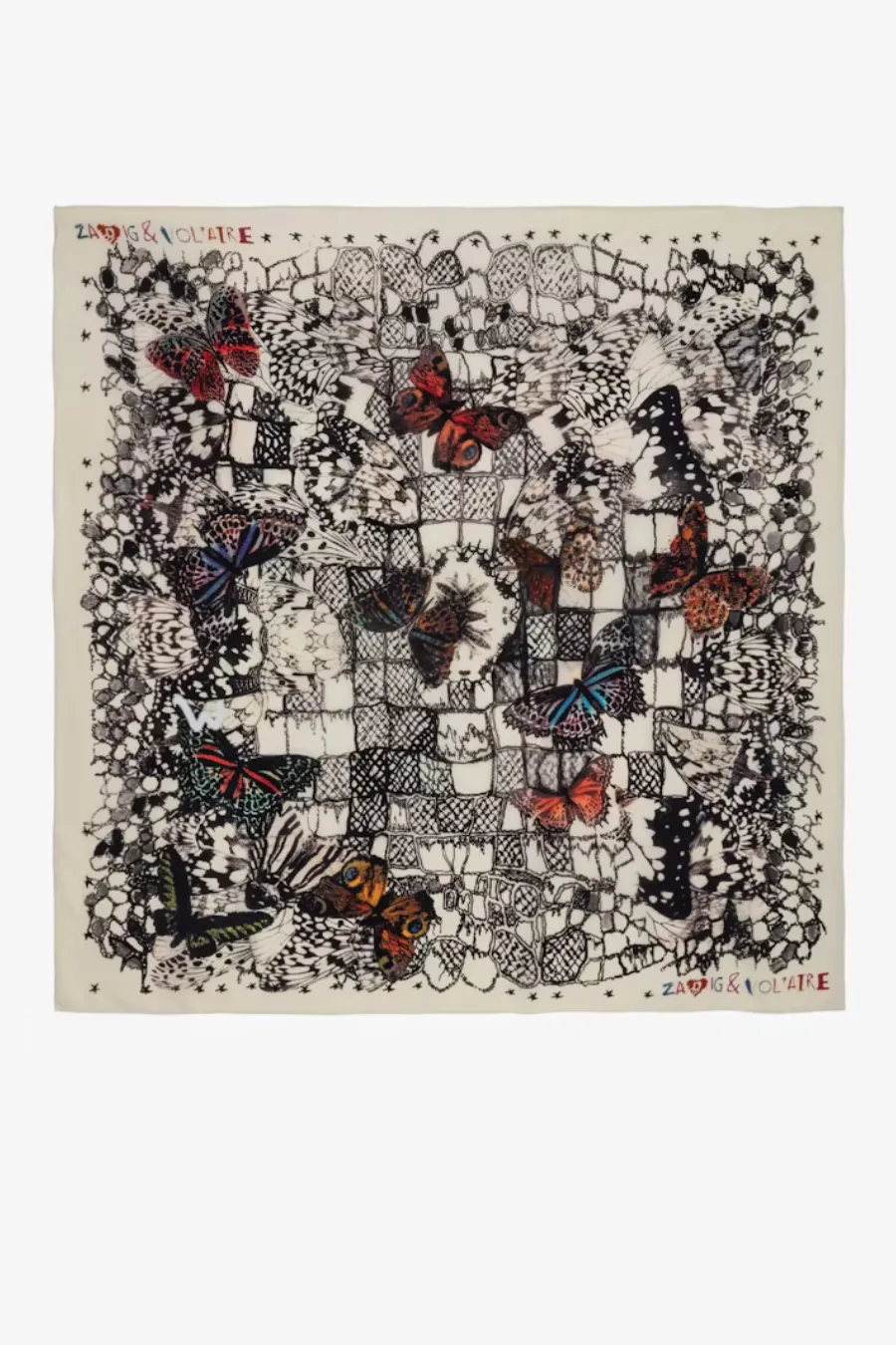 Blondie 135 Silk Scarf Butterfly Lace