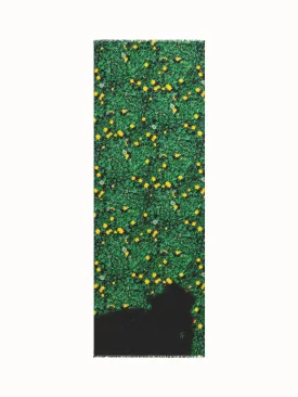 Cashmere Silk Scarf with Buttercups Print