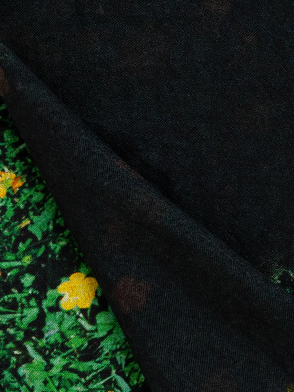 Cashmere Silk Scarf with Buttercups Print