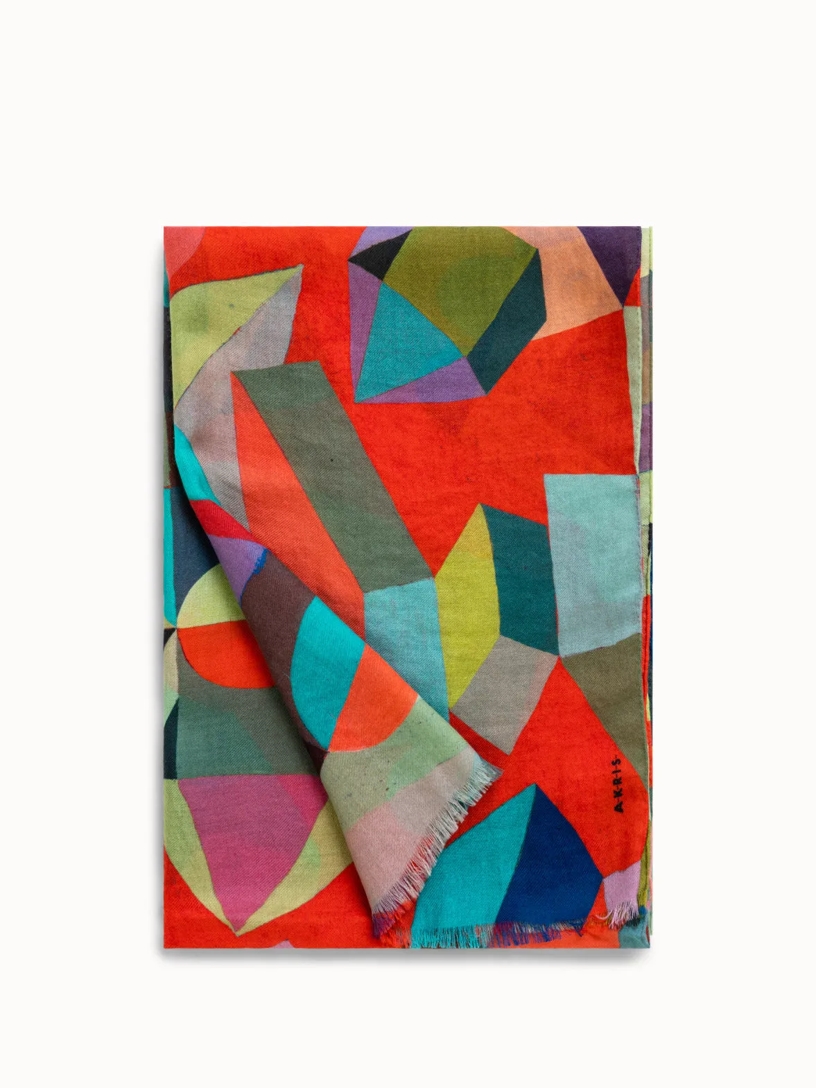 Cashmere Silk Scarf with Indian Summer Print