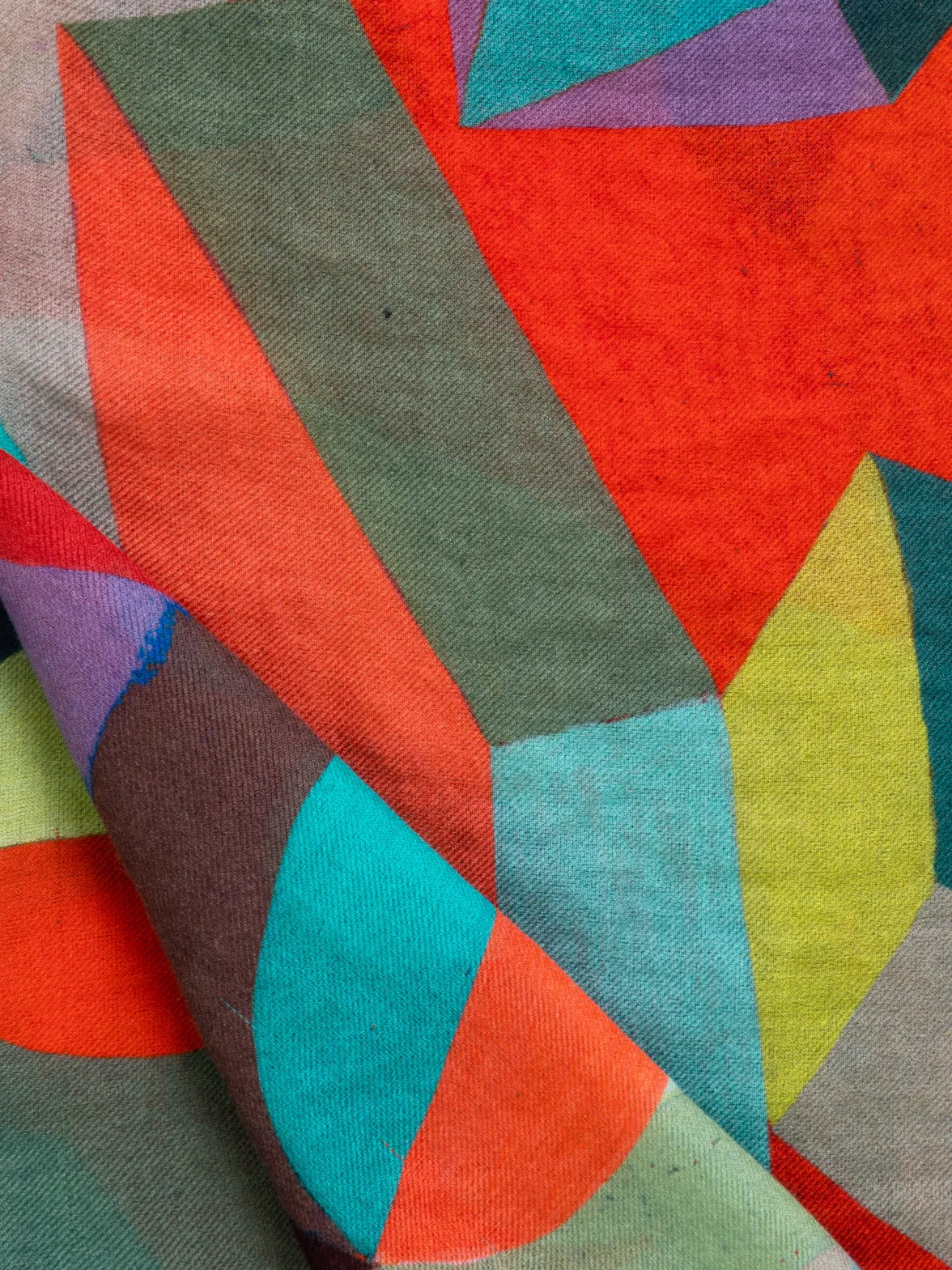 Cashmere Silk Scarf with Indian Summer Print