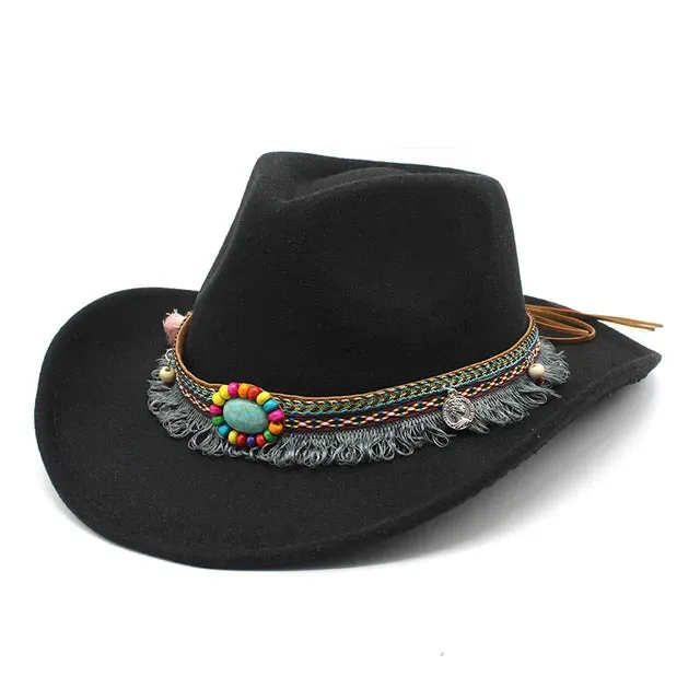 Classic Western Cowboy Hat Solid Color Jazz Style