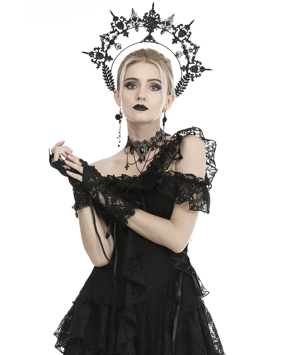 Dark In Love Elegant Gothic Lace Evening Gloves