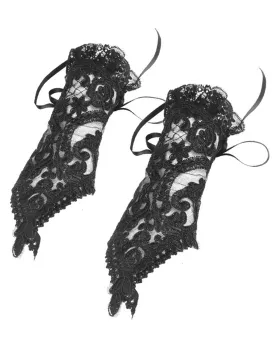 Dark In Love Elegant Gothic Lace Evening Gloves