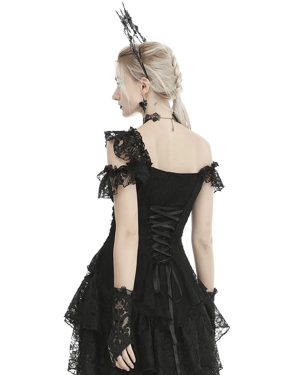 Dark In Love Elegant Gothic Lace Evening Gloves