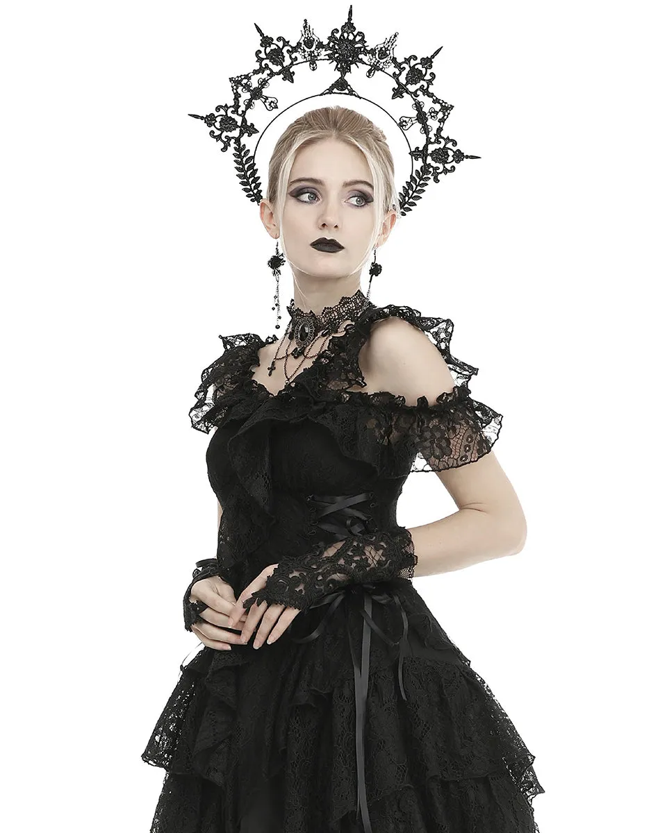 Dark In Love Elegant Gothic Lace Evening Gloves