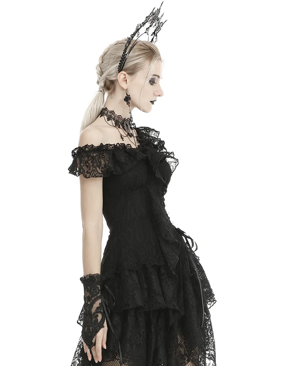 Dark In Love Elegant Gothic Lace Evening Gloves