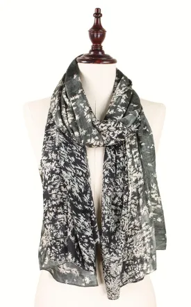 EAS8846 Black Abstract Pattern Oblong Scarf