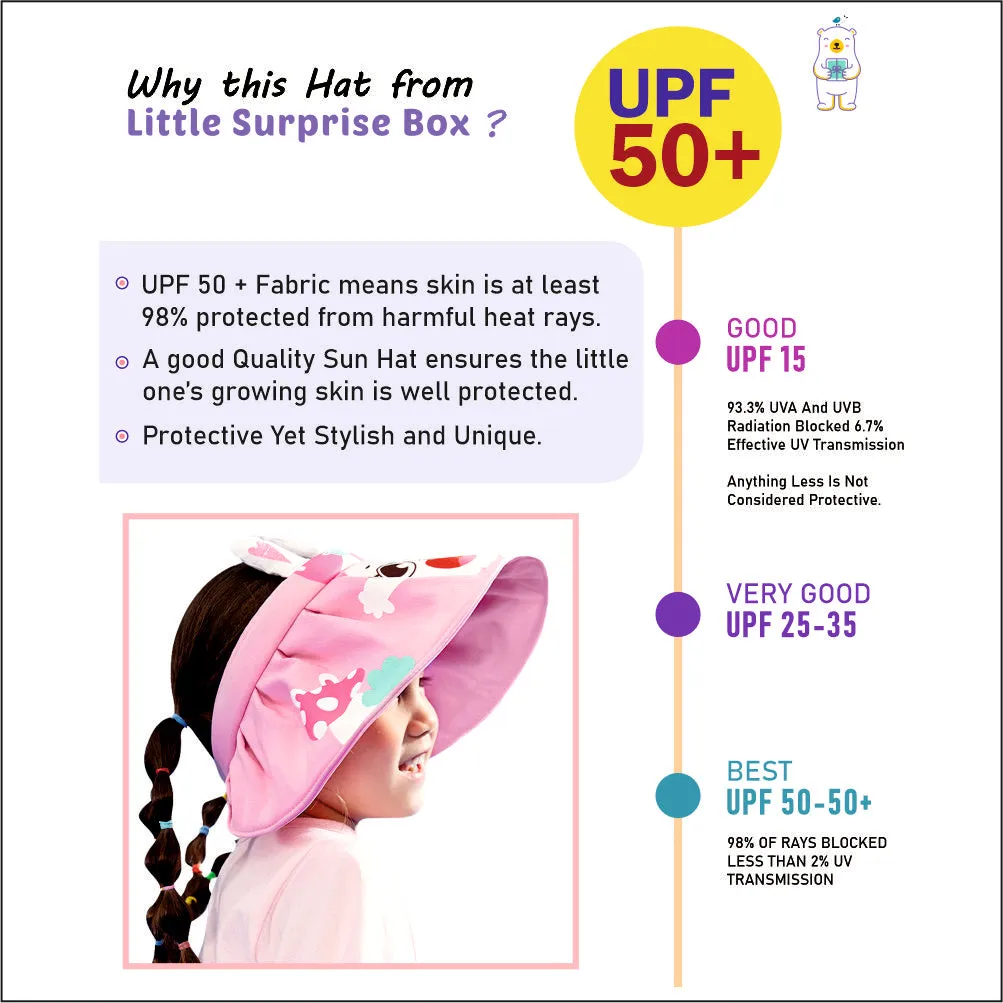 Little Surrpise Box Headband styled Pink Rabbit themed Visor Hat for Kids.