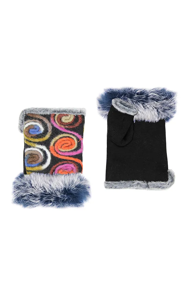 LOG144/GOV0150 Embroidery Colorful Stitching Fingerless Gloves (12prs Pack)