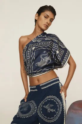 Oceane Silk Scarf Blue