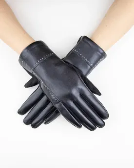 Original USA Faux Leather Cross Stitch Detail Gloves