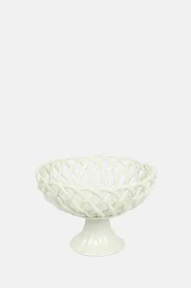 Ruth Porcelain Basket On Foot