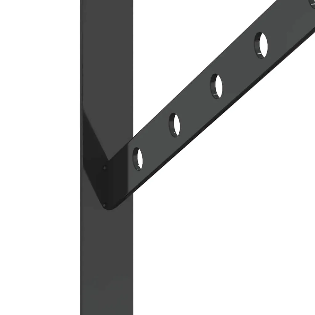 Shelf Brackets 4 pcs 23.5x2.5x15.5 cm Black Stainless Steel