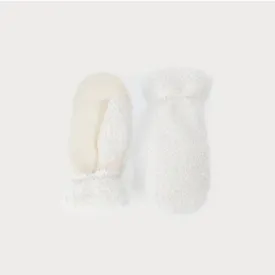 Warm Puffer Fuzzy Mittens | Beige